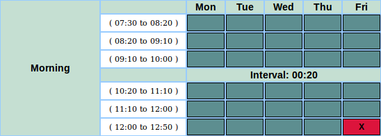 School Schedule - Screenshot Step 2 - Week