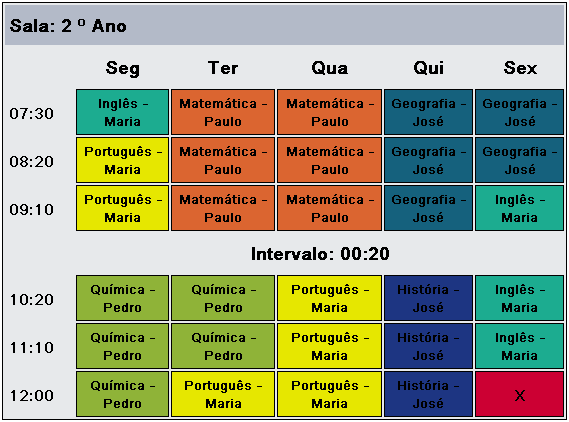 Create school schedule solution example 4
